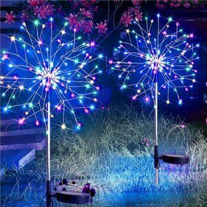 Solar Garden Lights Outdoor Waterproof Decorative, 2Pack 150LED Firework